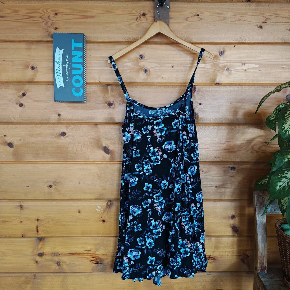 Torrid Floral Skater Dress Multi Shift Tank Stretch Pleated Beach Sundress Sz 0 - Picture 4 of 6